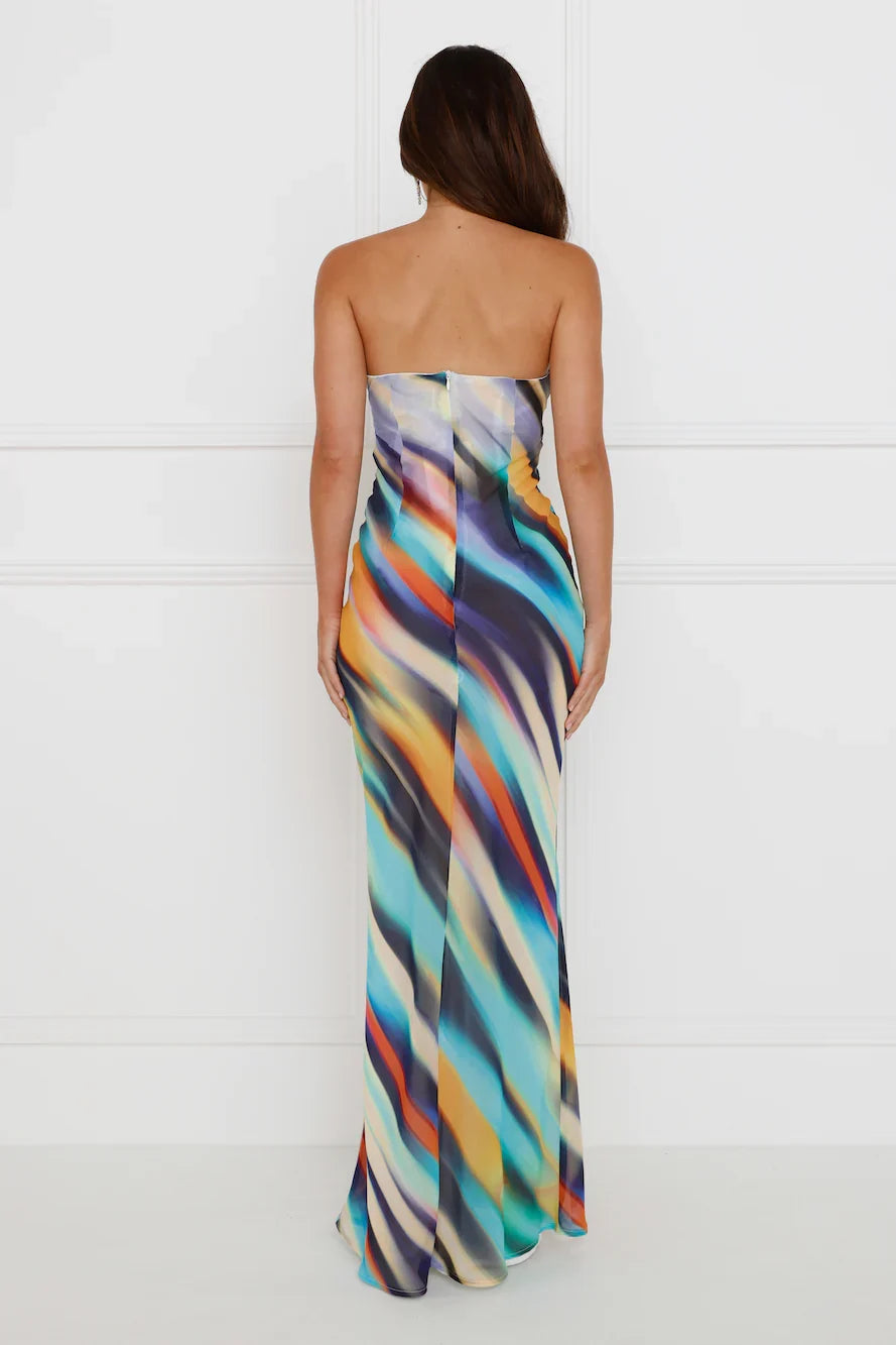 Velzy Strapless Dress Ainsley Print